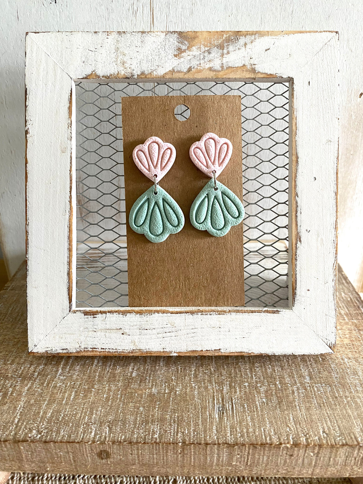 Pink & green mermaid dangles