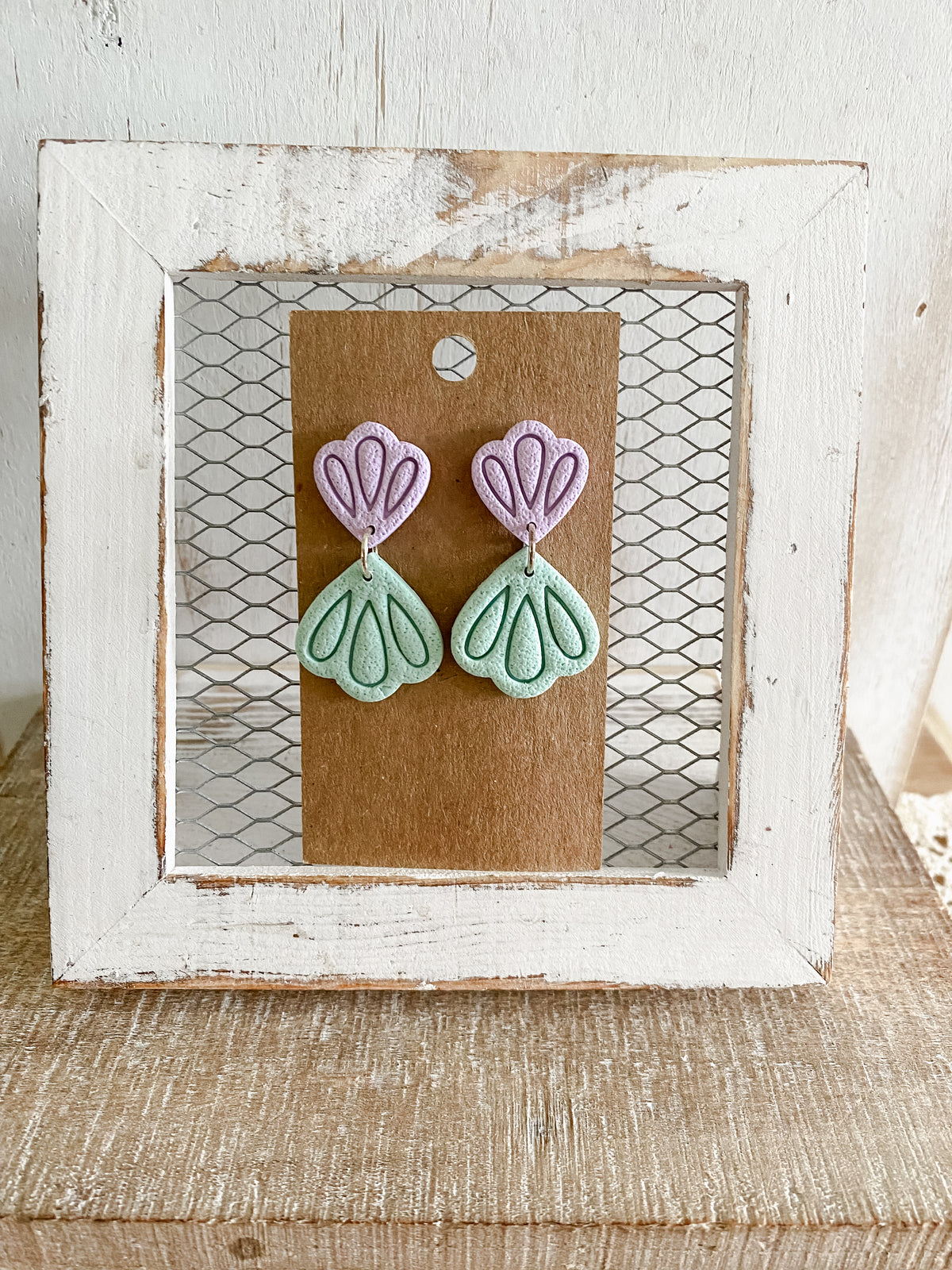 Purple & green mermaid dangles