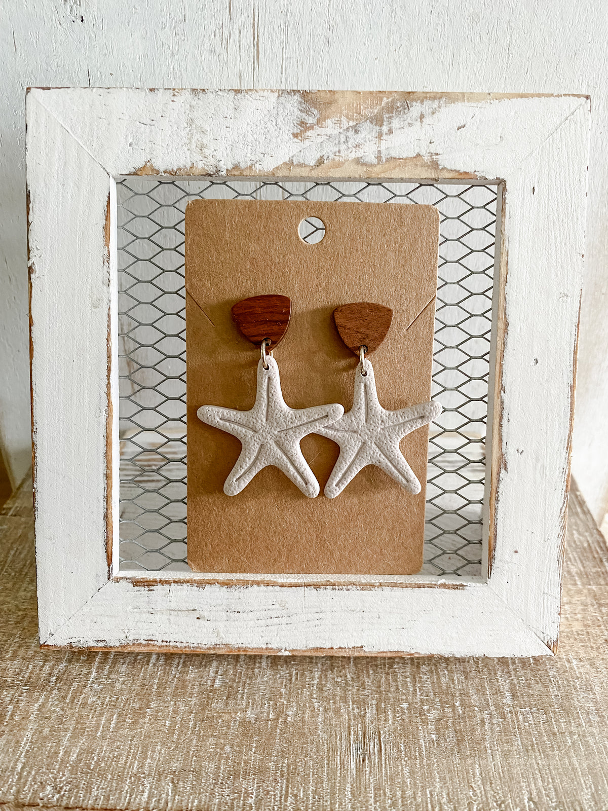Starfish polymer clay earrings
