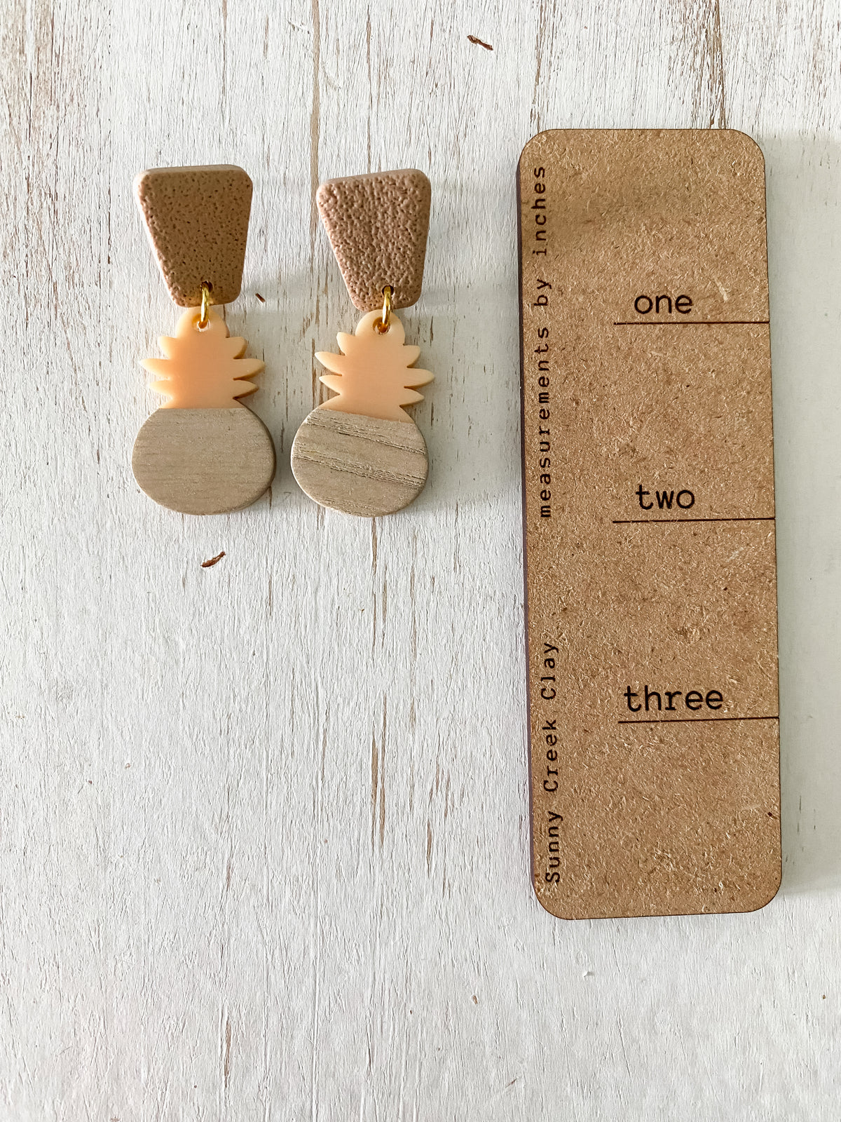 Festive pineapple polymer clay earrings