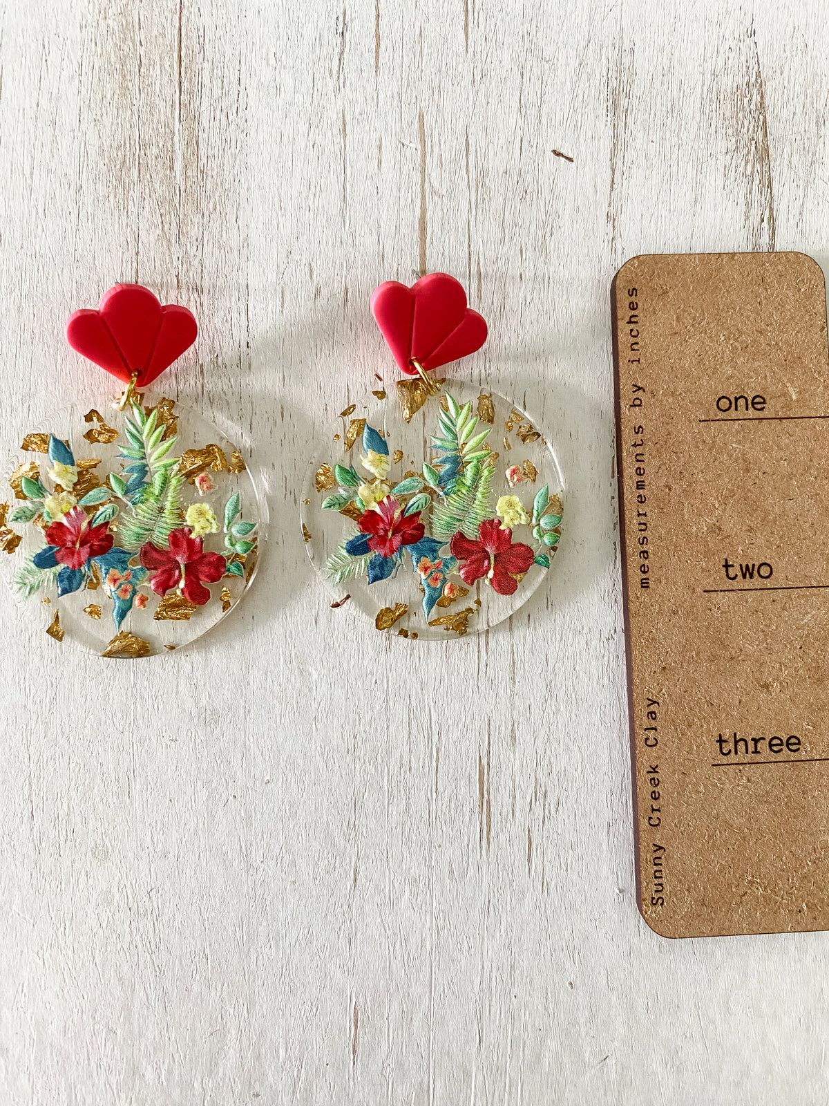 Tropical acrylic polymer clay earrings