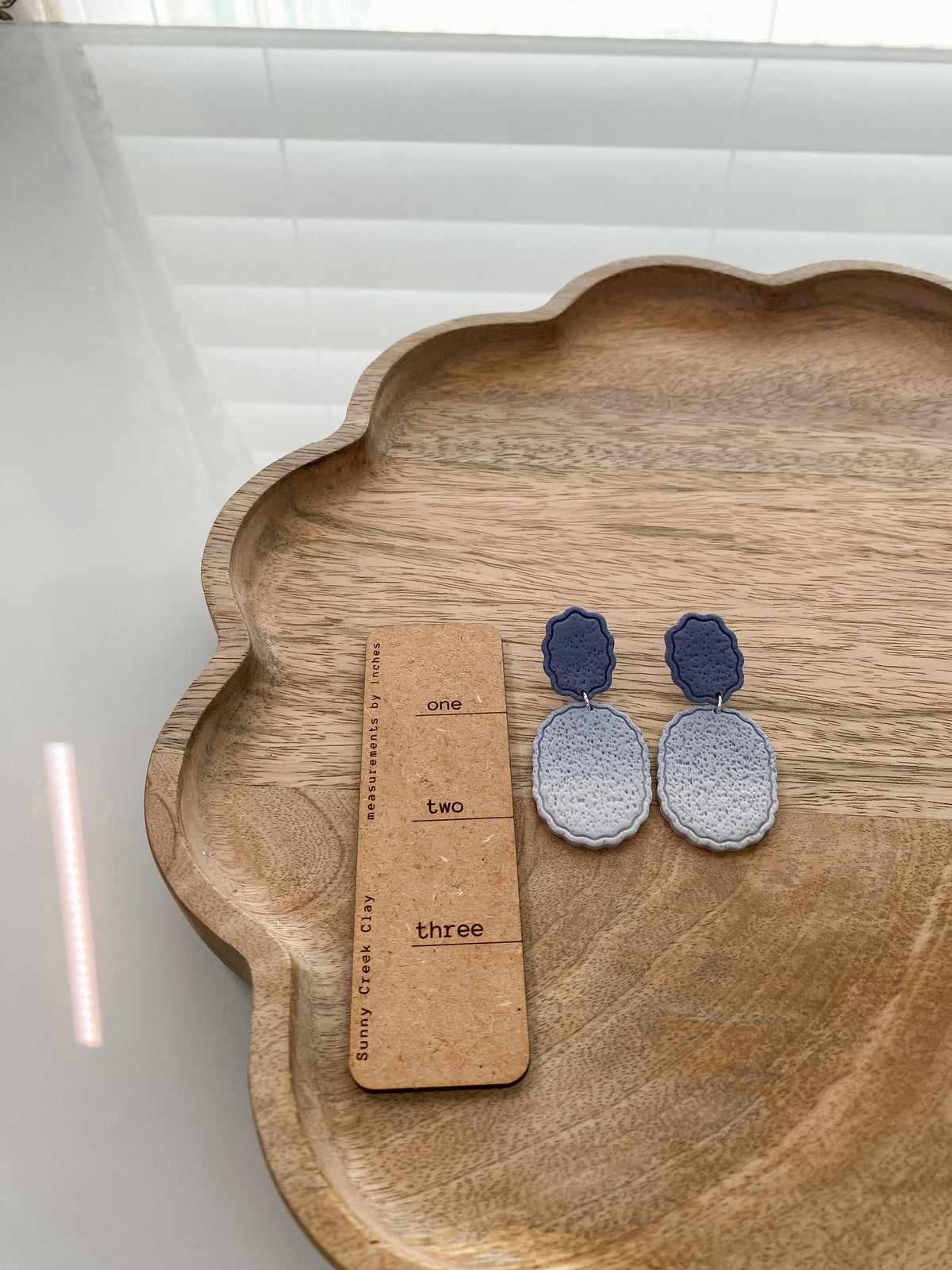 Blue ombre polymer clay earrings