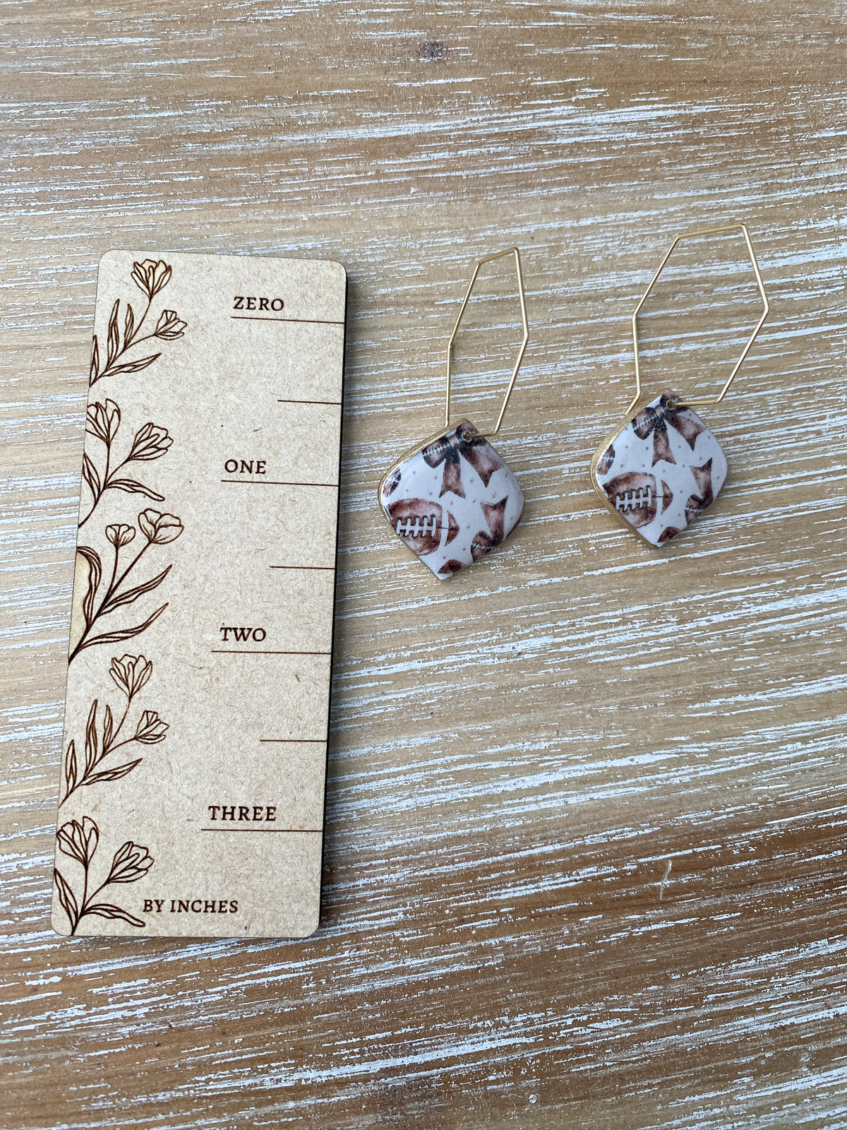 Girly football handmade polymer clay earring collection