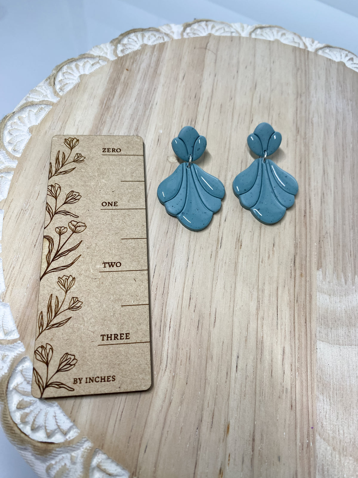 Teardrop polymer clay earrings with resin detail (multiple styles)
