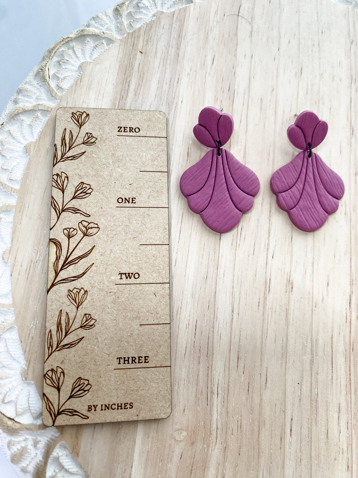 Embossed teardrop polymer clay earrings (multiple styles)