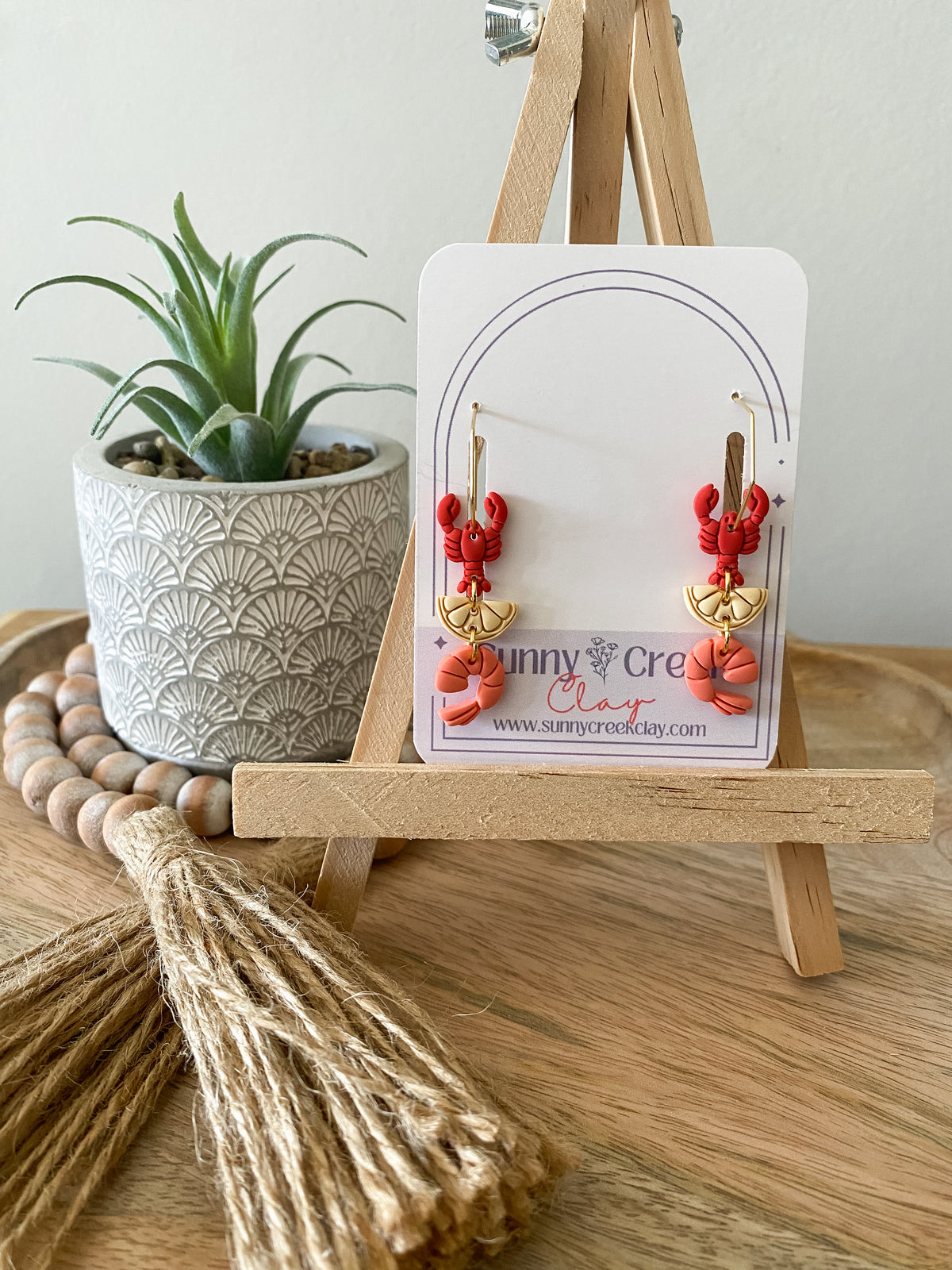 Seafood boil handmade polymer clay earrings