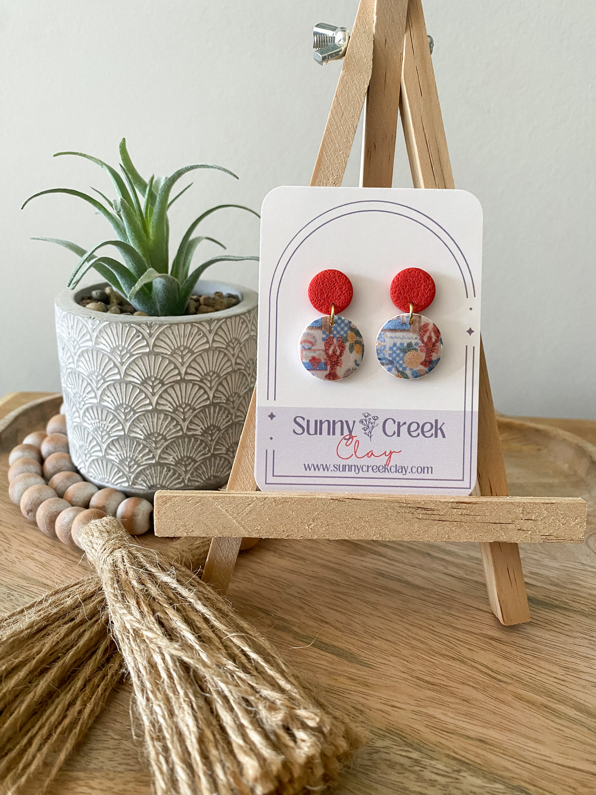 Italian romance inspired handmade polymer clay earring collection