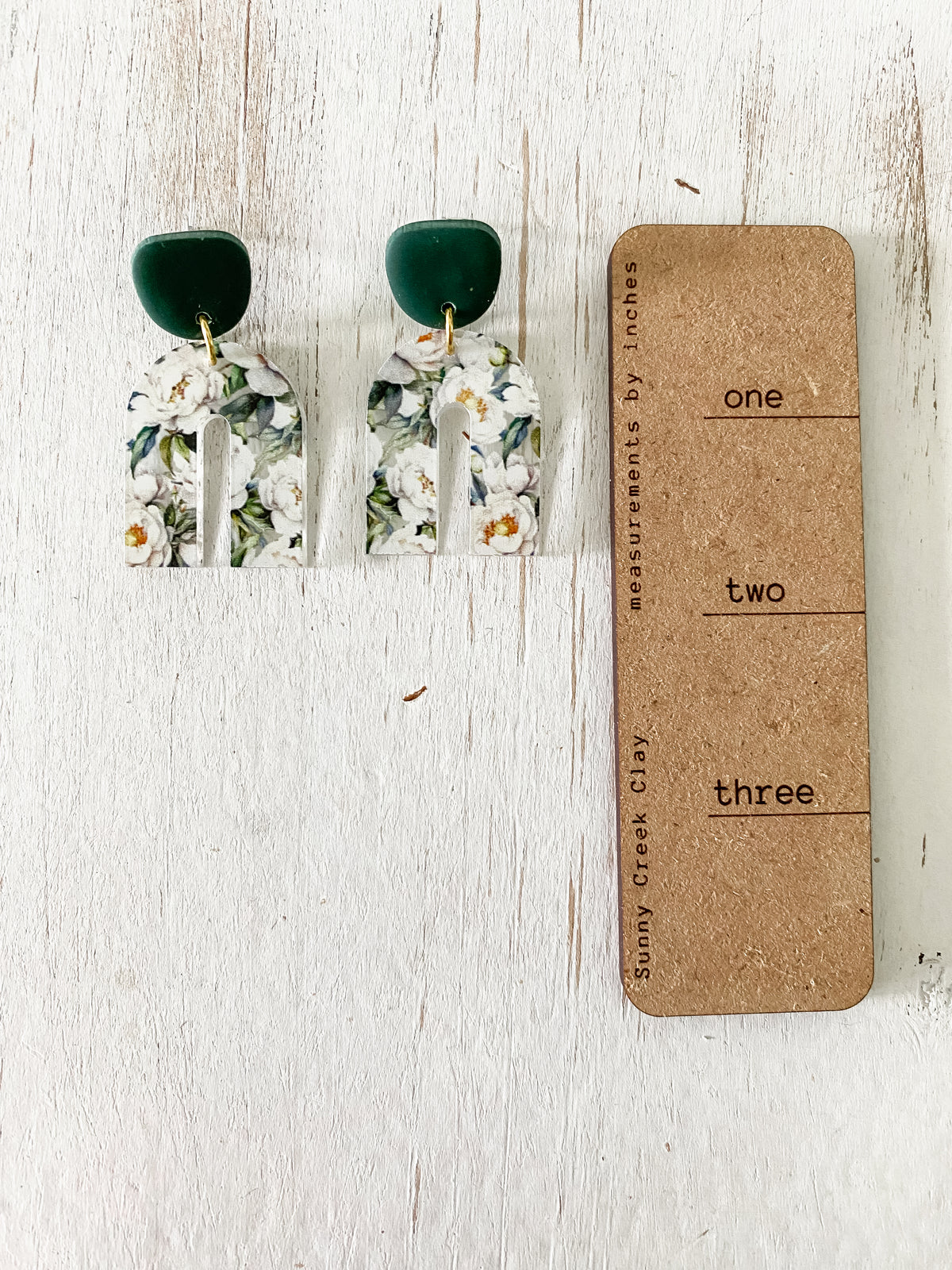 Resin floral arch earrings