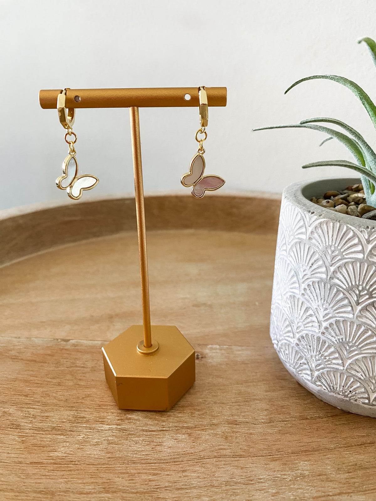 Gold Butterfly Huggie Earrings