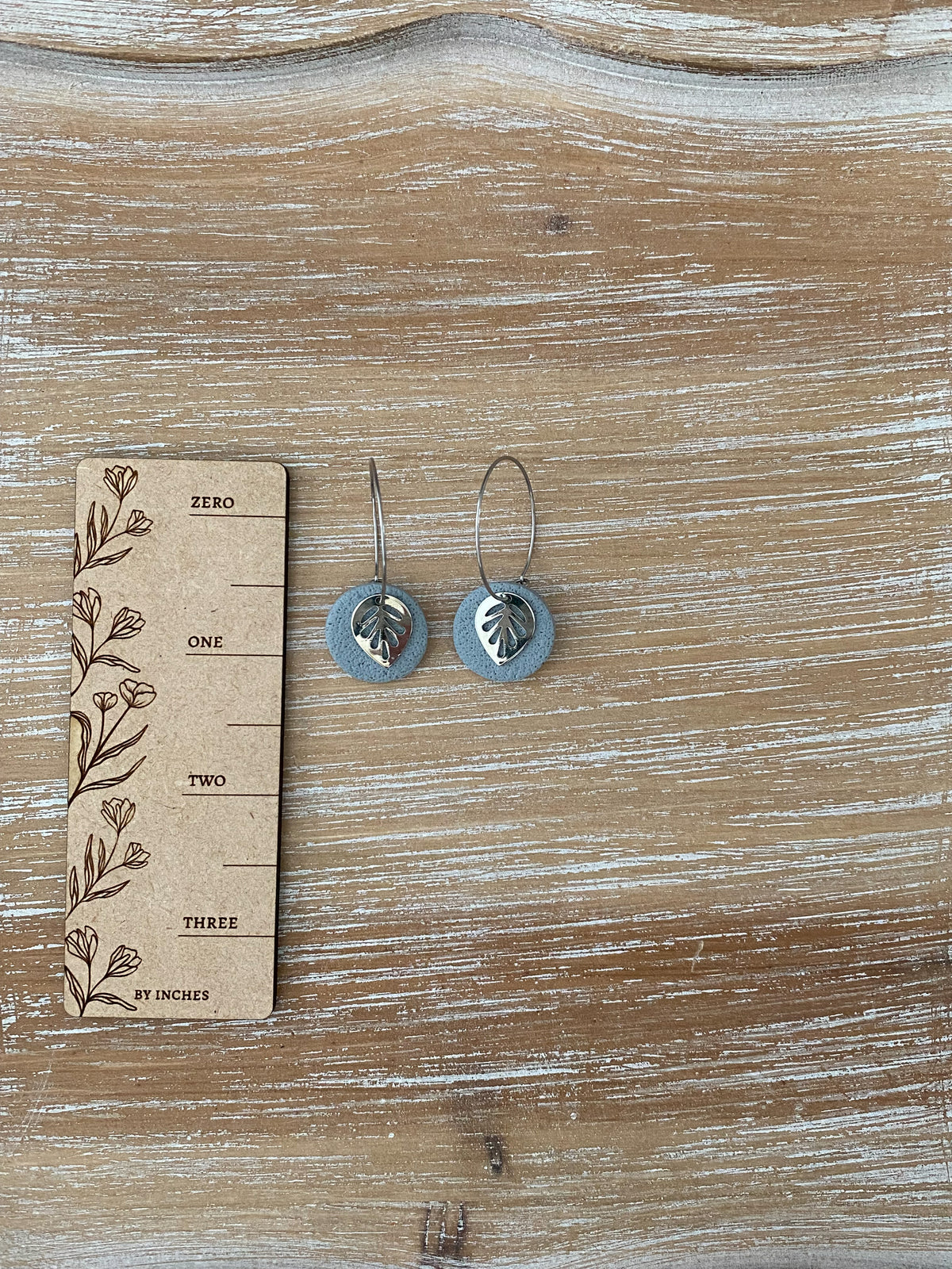 Silver Leaf Hoop Earrings