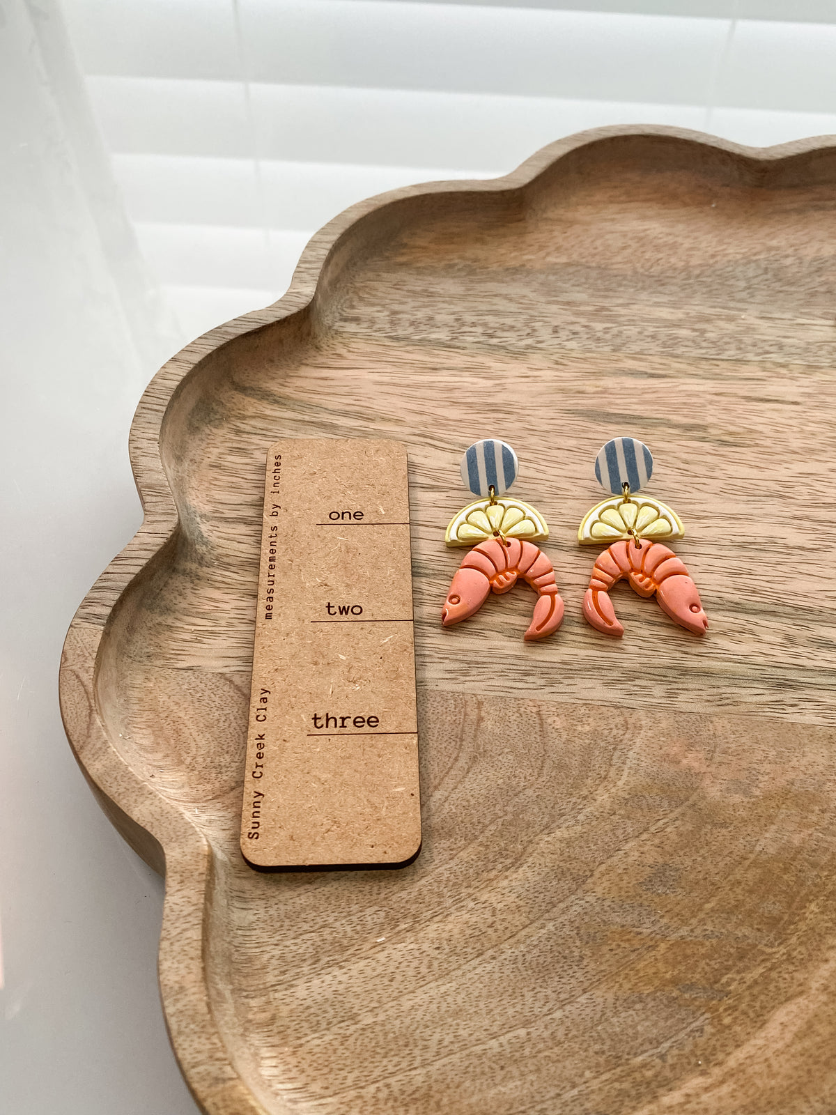 Shrimp boil handmade polymer clay earrings
