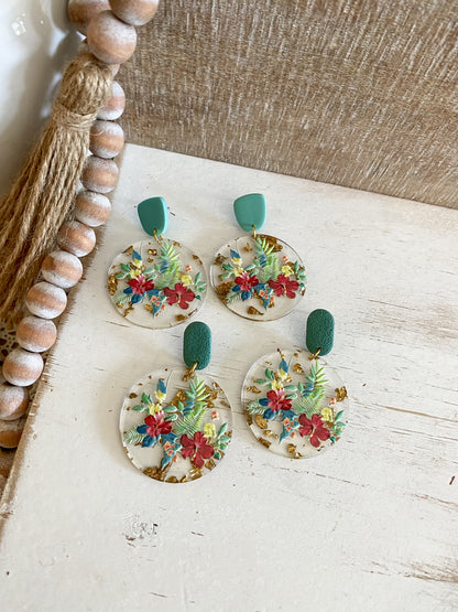 Tropical acrylic polymer clay earrings