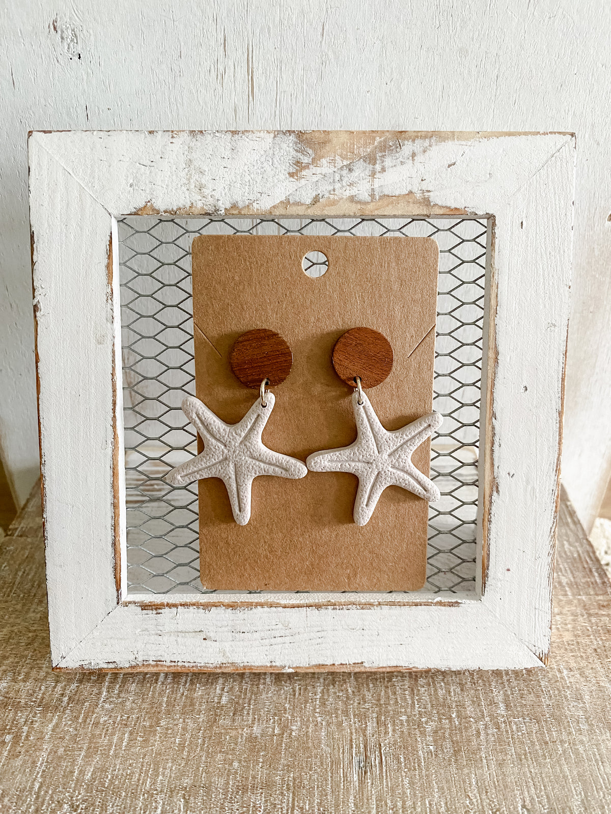 Starfish polymer clay earrings