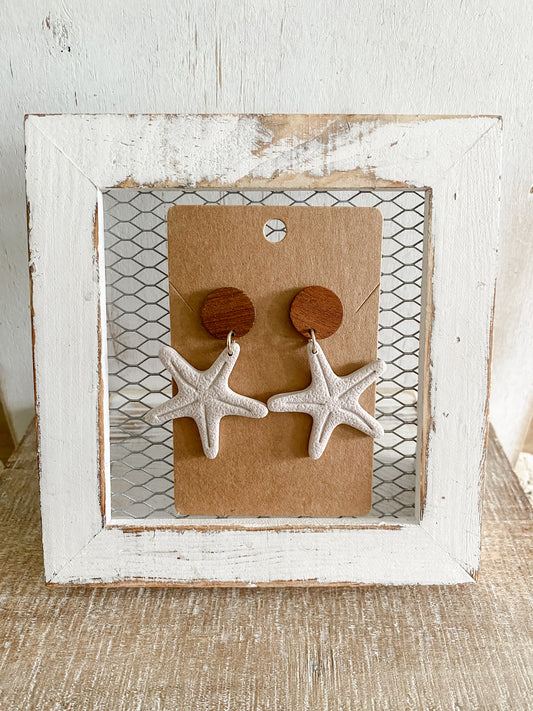 Starfish polymer clay earrings
