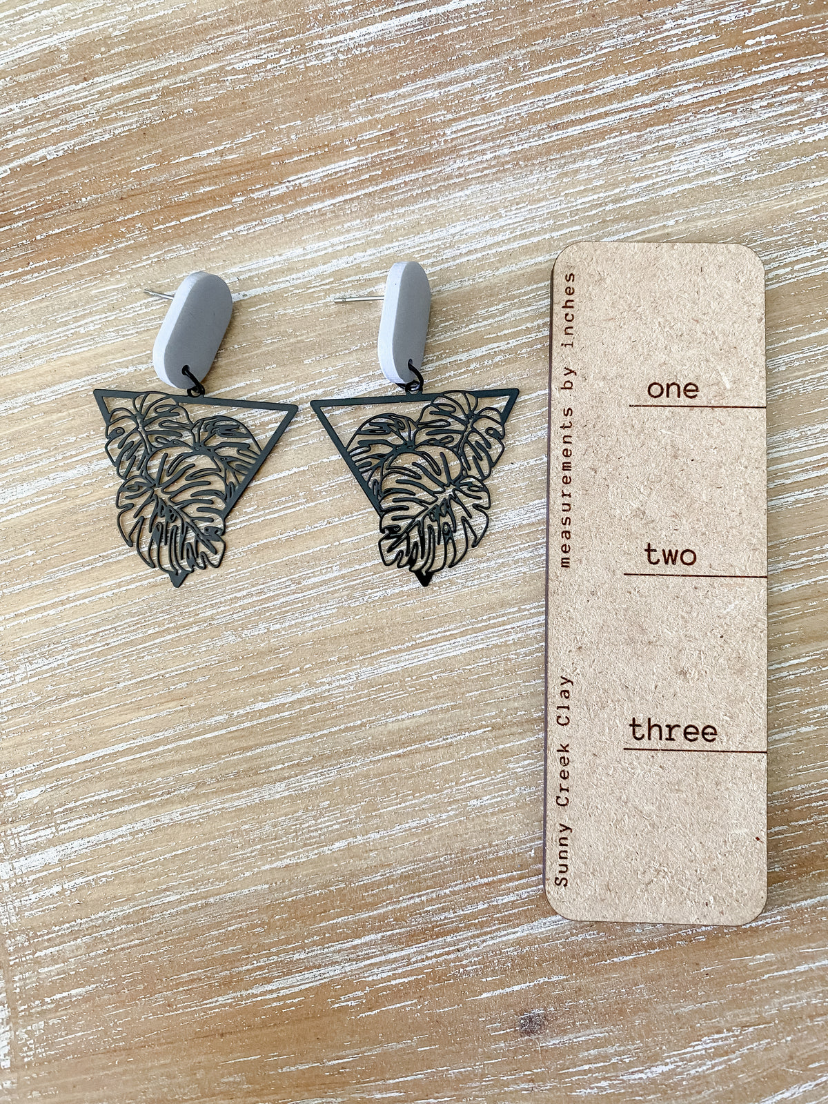 Black metal tropical handmade polymer clay earring collection