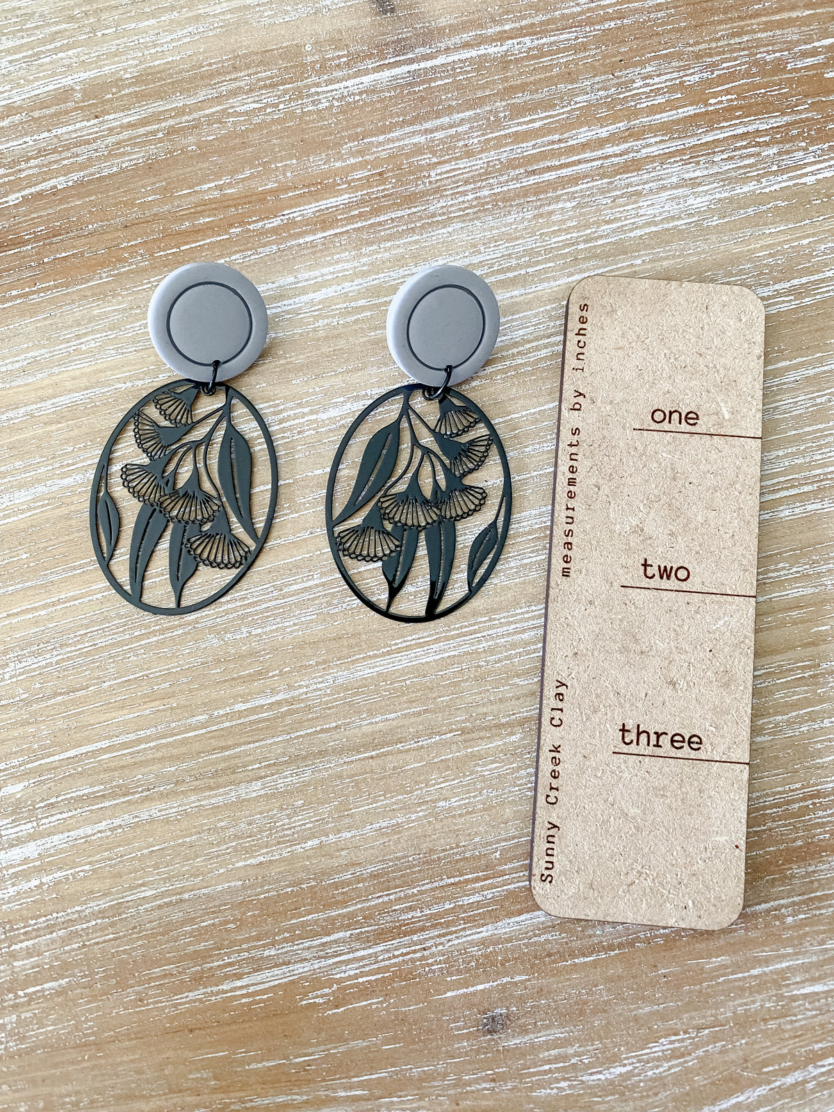Black metal tropical handmade polymer clay earring collection
