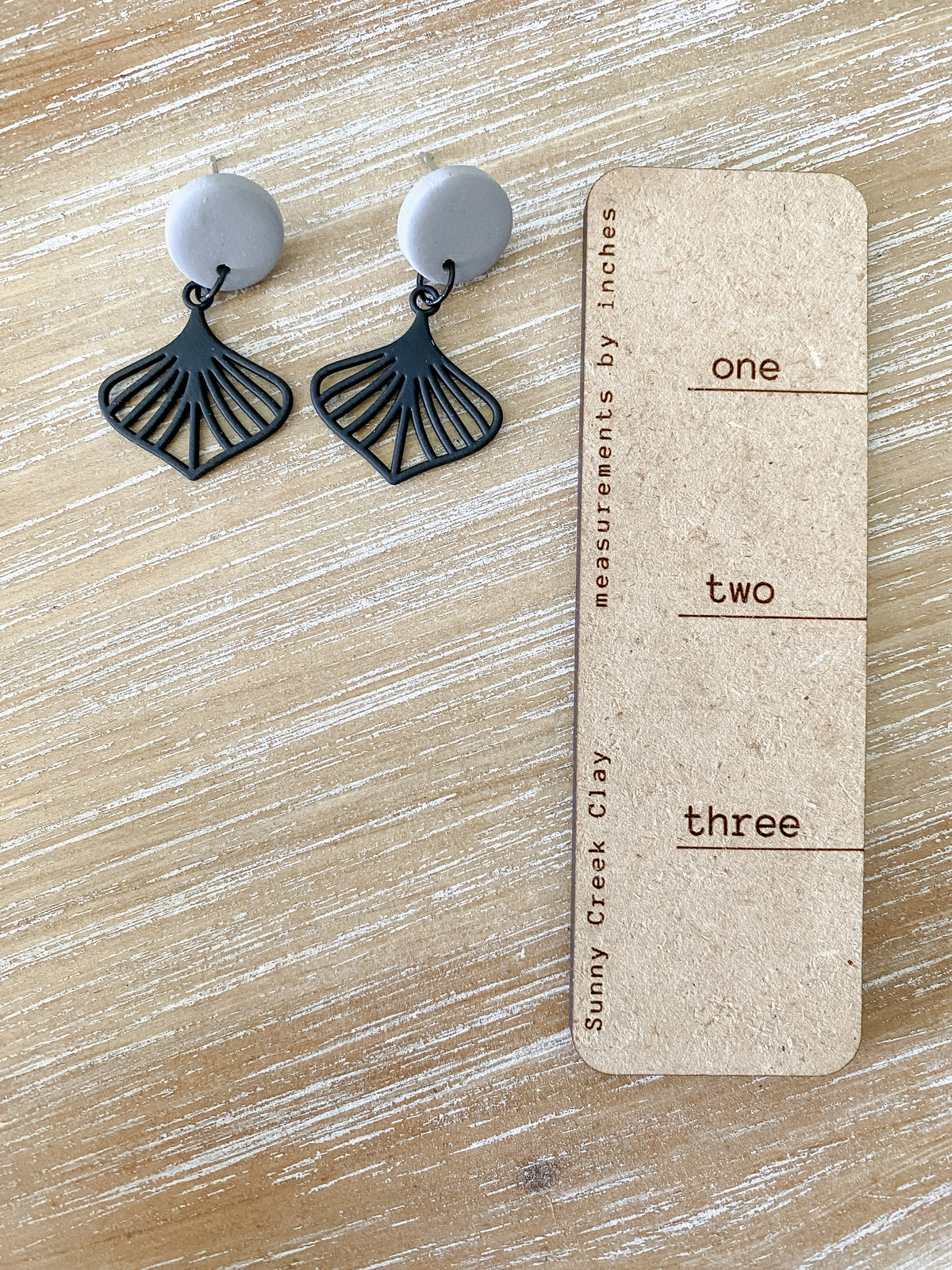 Black metal tropical handmade polymer clay earring collection