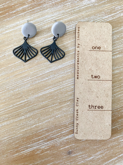 Black metal tropical handmade polymer clay earring collection