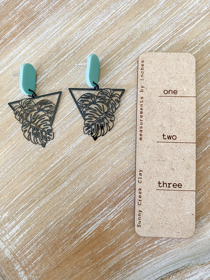 Black metal tropical handmade polymer clay earring collection