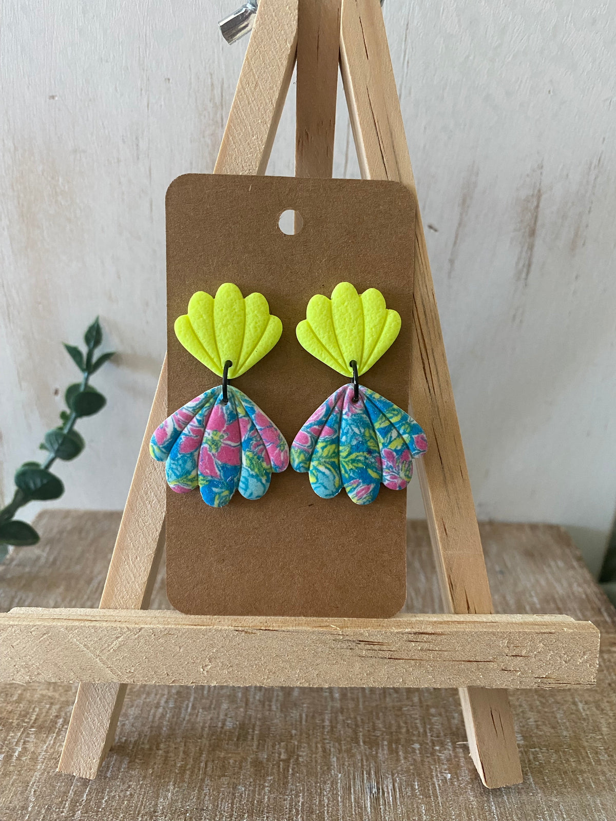 Neon tropical polymer clay earrings (multiple styles)