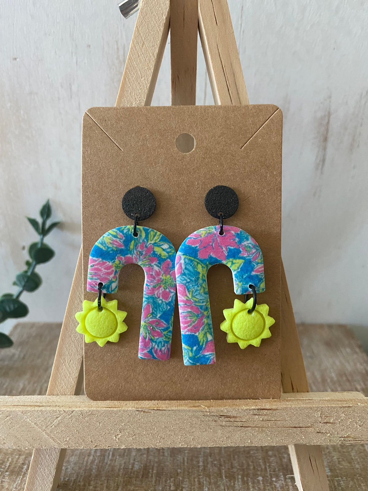 Neon tropical polymer clay earrings (multiple styles)