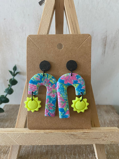 Neon tropical polymer clay earrings (multiple styles)