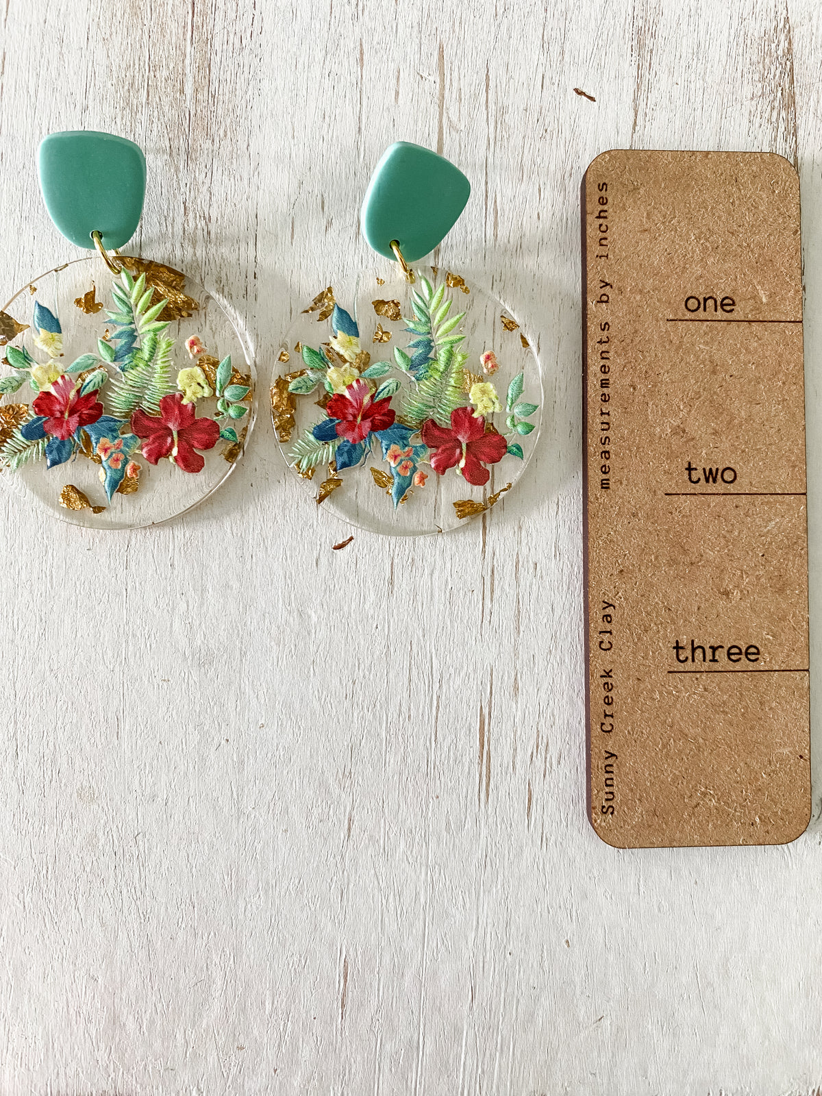 Tropical acrylic polymer clay earrings