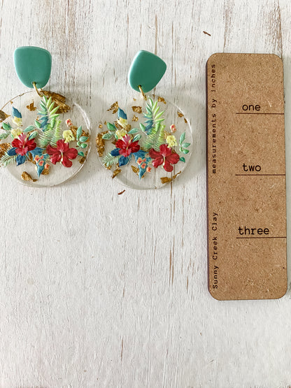 Tropical acrylic polymer clay earrings
