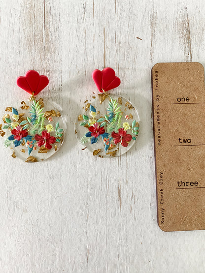 Tropical acrylic polymer clay earrings