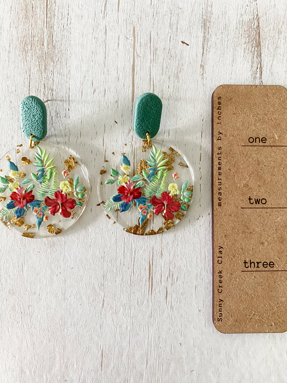 Tropical acrylic polymer clay earrings
