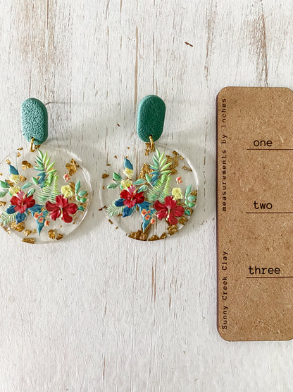 Tropical acrylic polymer clay earrings
