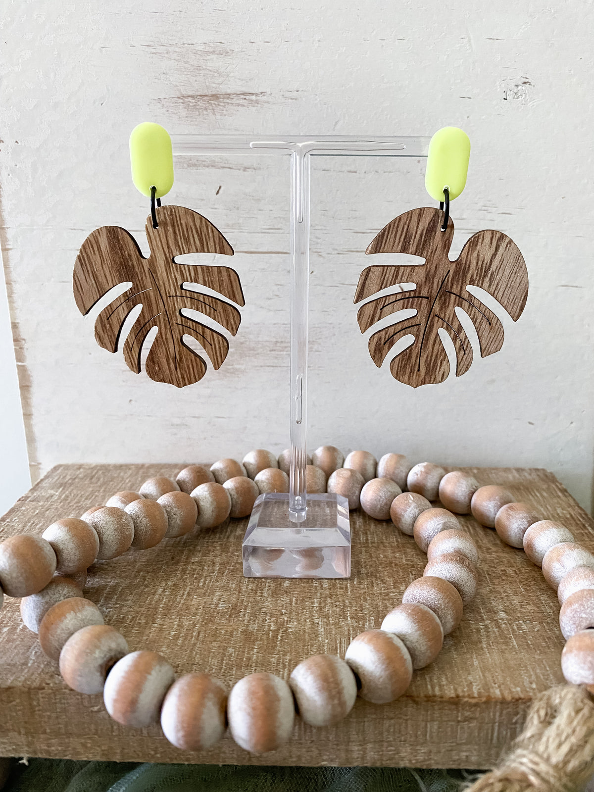 Lightweight monstera earring collection