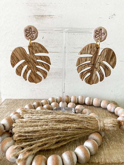 Lightweight monstera earring collection