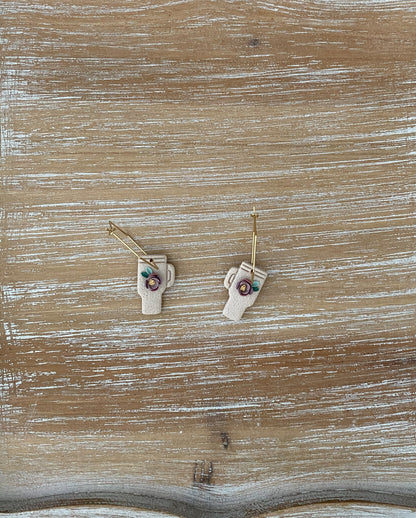 Water cup inspired floral earrings