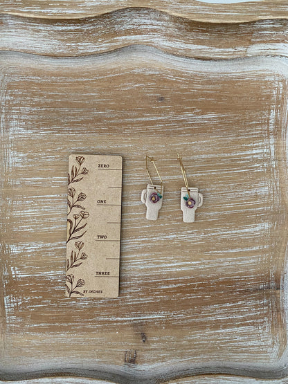 Water cup inspired floral earrings