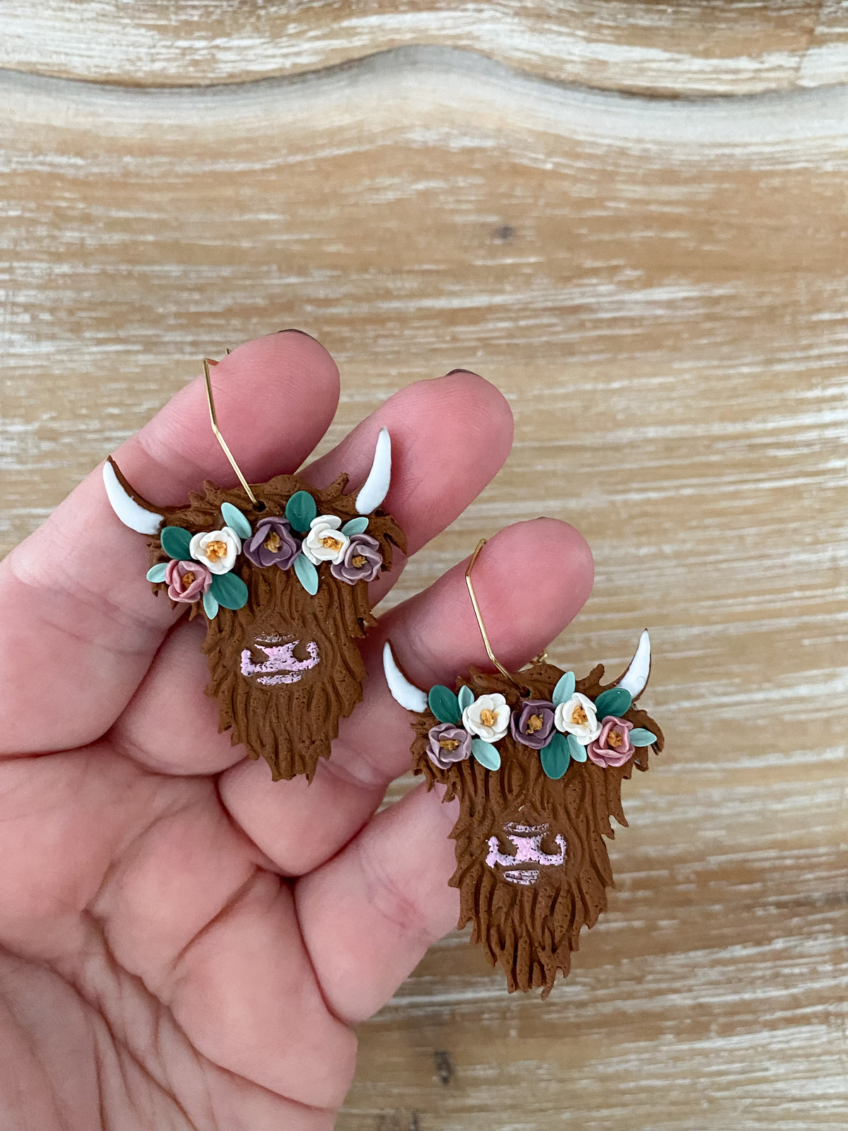 Highland cow with flower crown