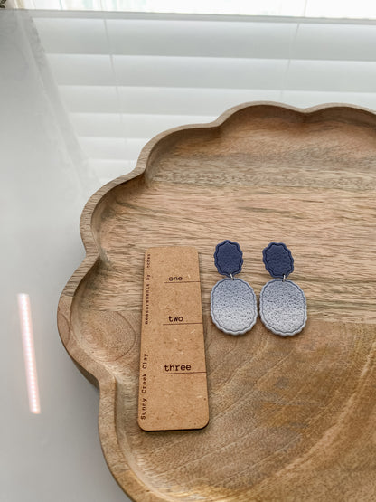 Blue ombre polymer clay earrings