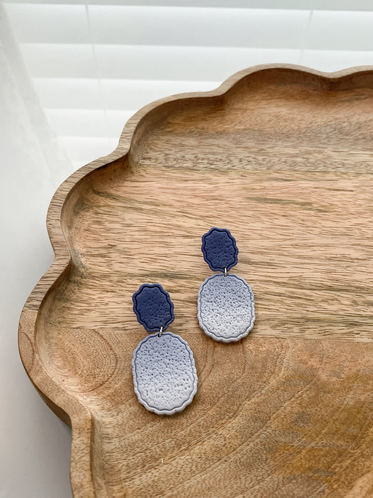 Blue ombre polymer clay earrings