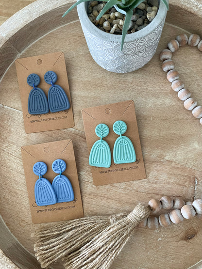 Aztec print handmade polymer clay earring collection