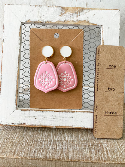 Pink and gold earrings