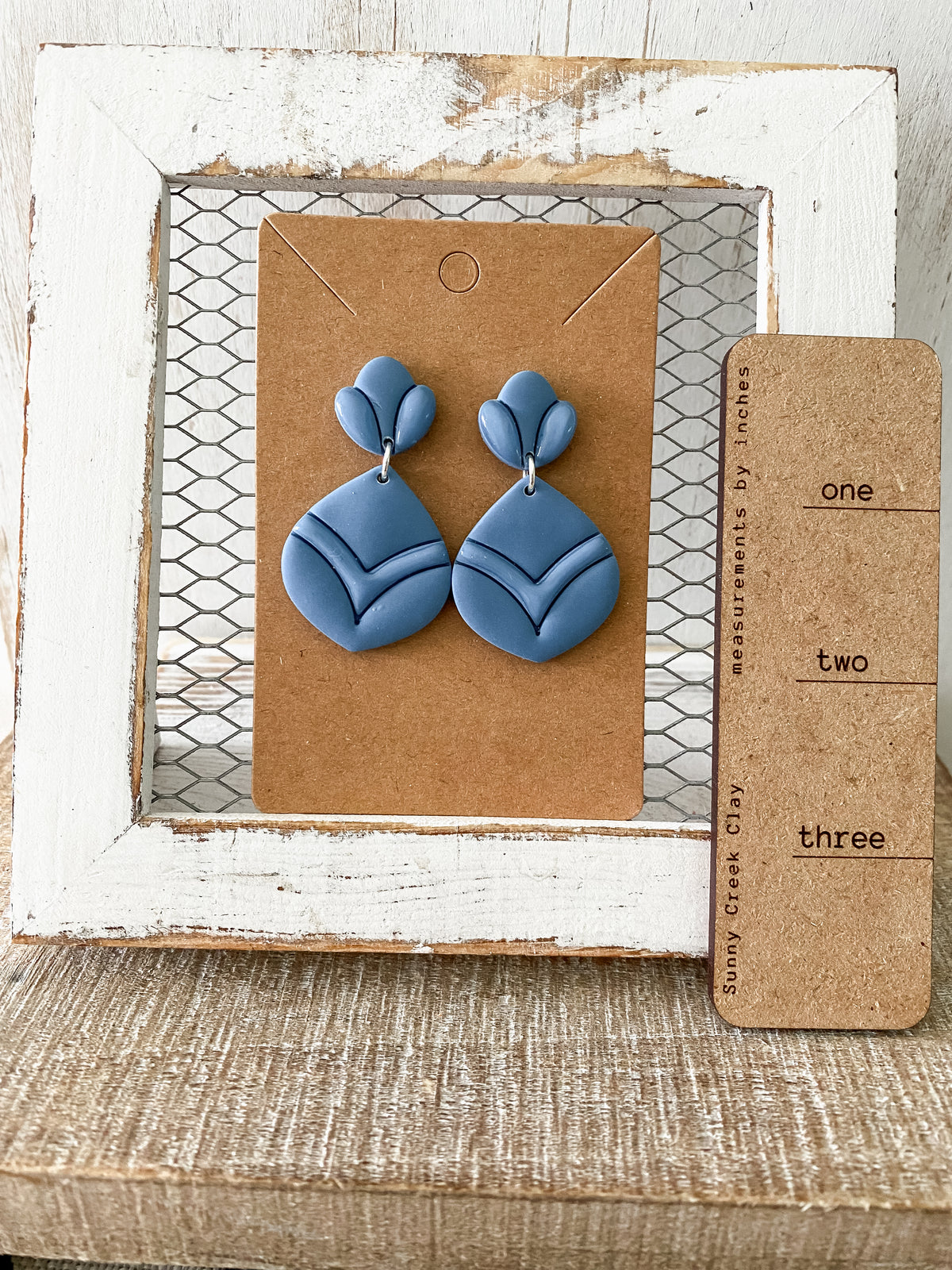 V teardrop handmade polymer clay earring collection