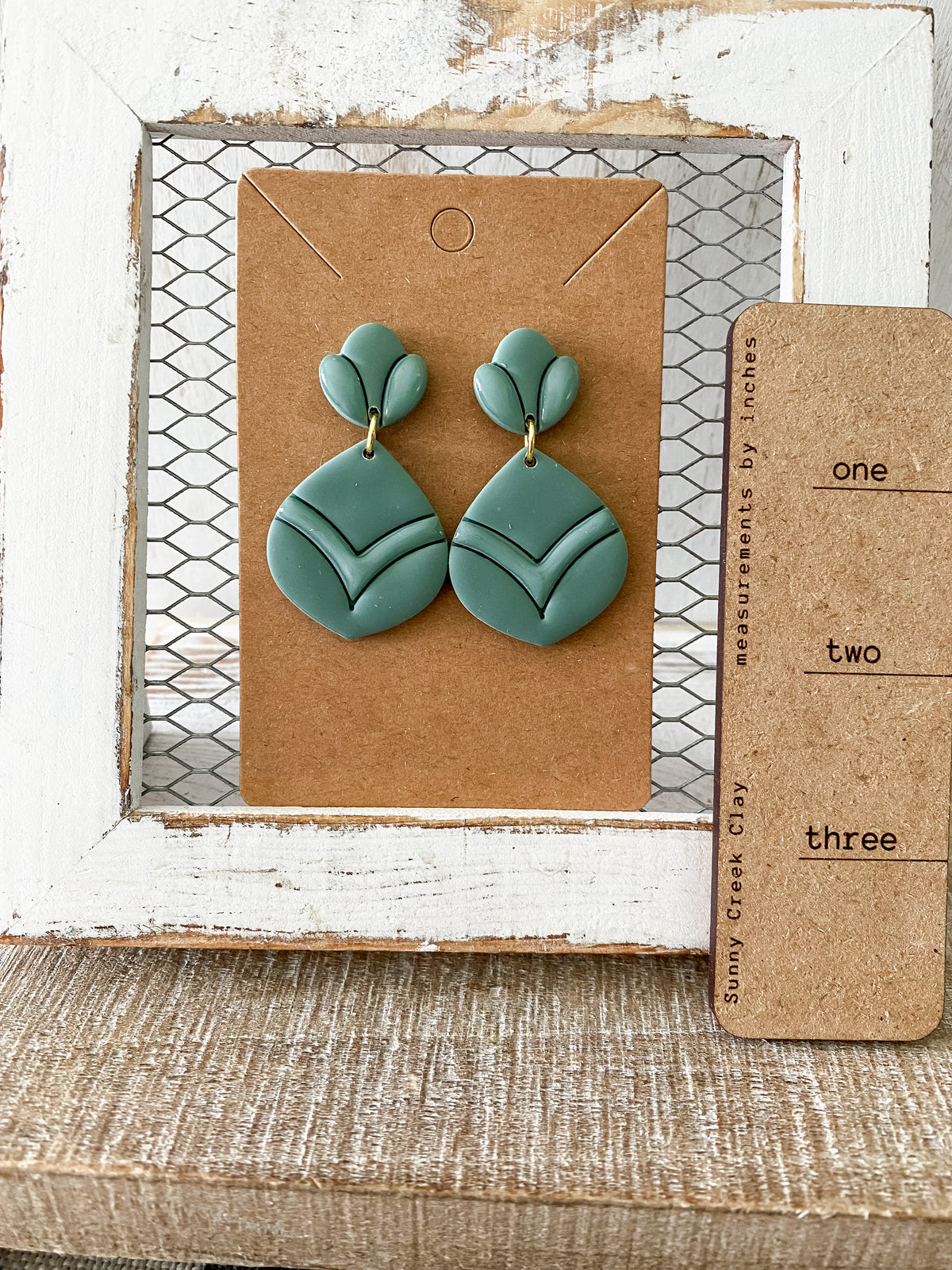 V teardrop handmade polymer clay earring collection