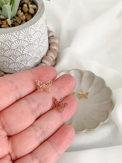 Gold Butterfly Cutout Studs