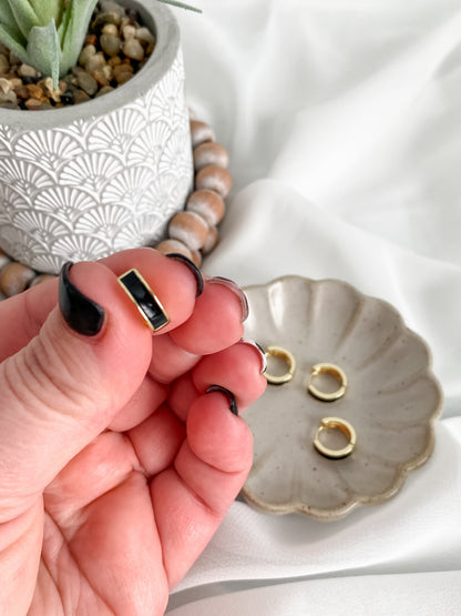 Gold & Black Huggie Hoops