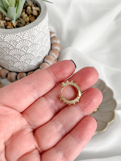 Spiked Gold Huggie Hoops