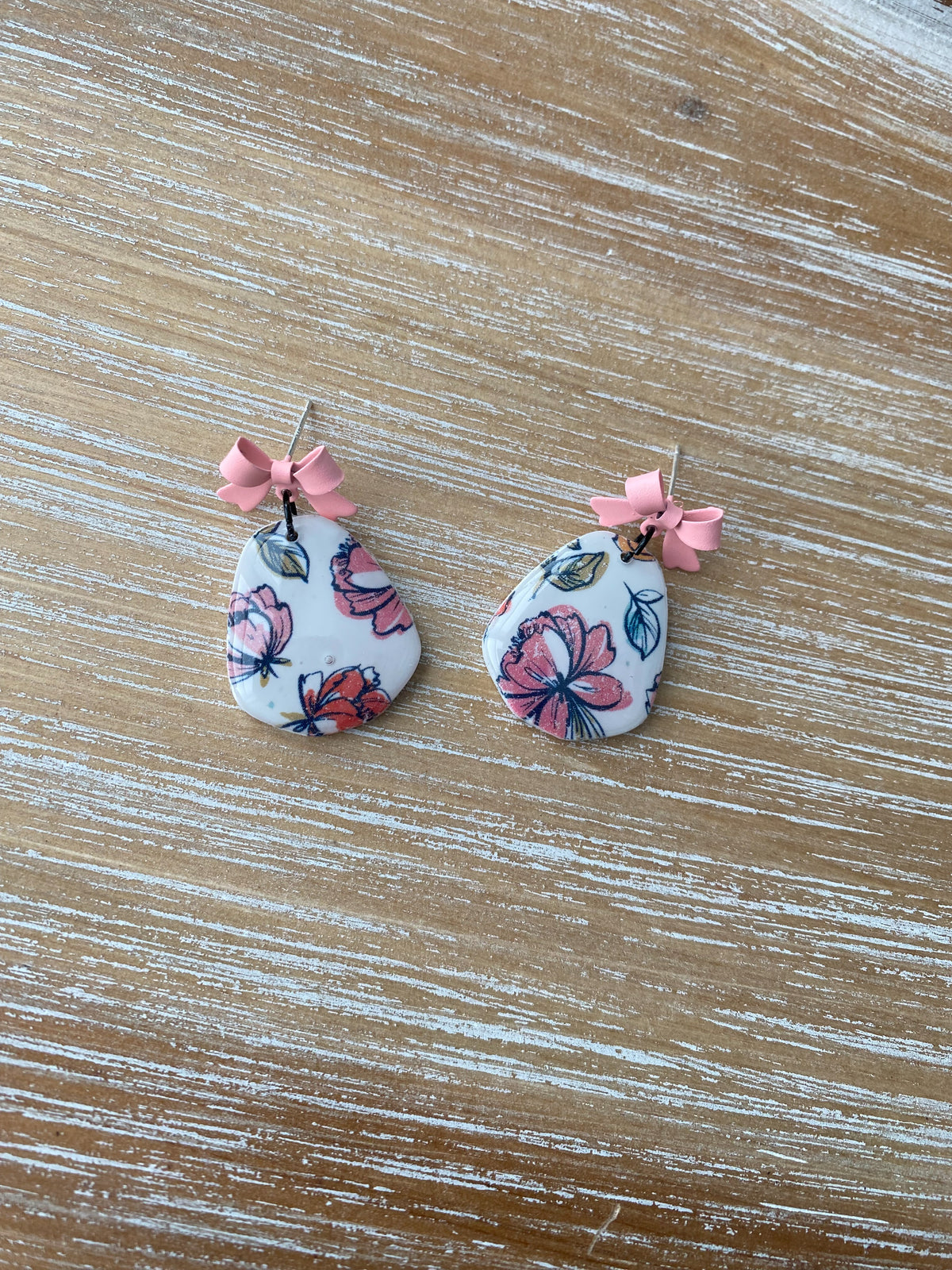 Bright floral print earrings