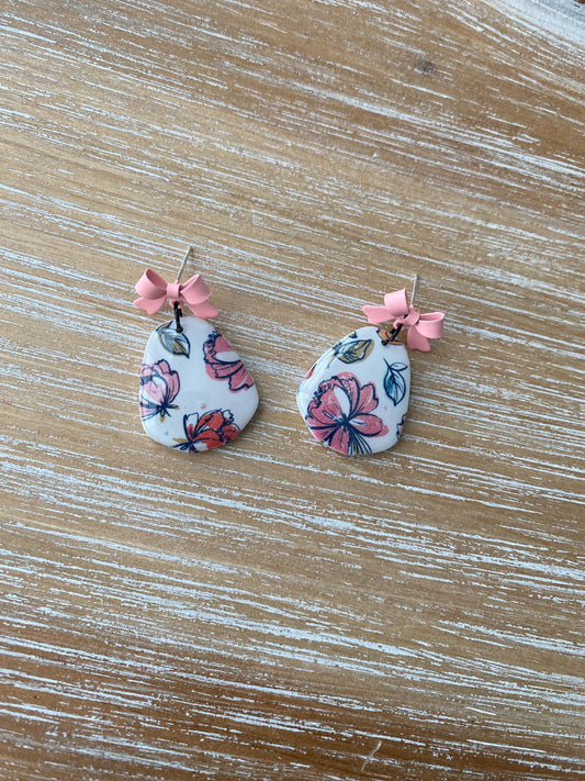 Bright floral print earrings