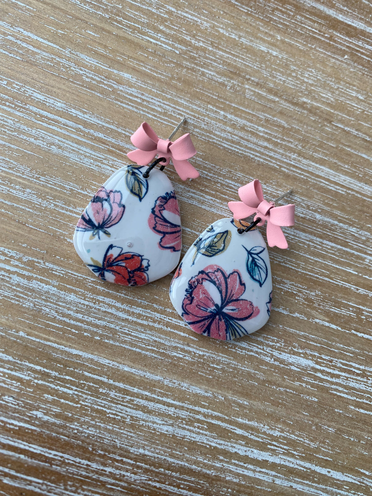 Bright floral print earrings