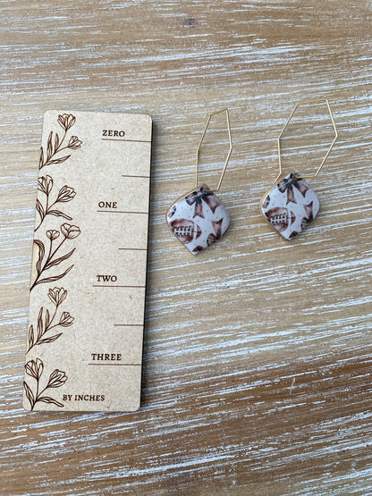 Girly football handmade polymer clay earring collection