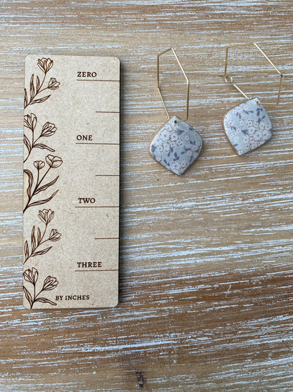Soft green and white floral handmade polymer clay collection
